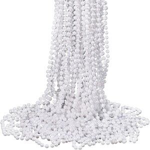 36-Piece White Faux Pearl Necklace Set for Weddings, Parties, and Decor